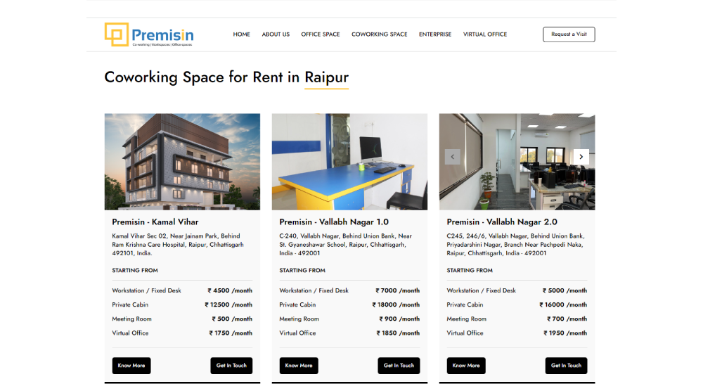 Best Website To Find Office Space For Rent In Raipur - Premisin